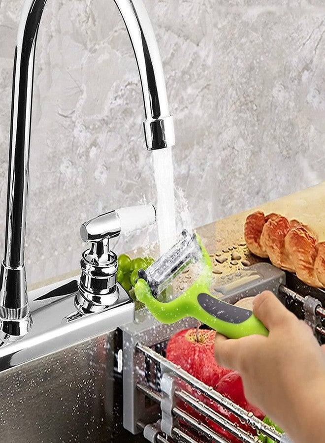 TASKHOUSE مقشرة فواكه وخضراوات متعددة الأغراض من الفولاذ المقاوم للصدأ من تاسك هاوس، 3 في 1، للبطاطس والجزر والتفاح والكوسا والخيار (عبوة من قطعة واحدة) - Image 5